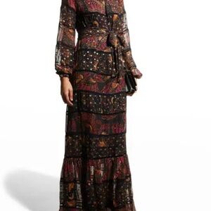 Farm Rio Mixed Leopard Butterfly Sky Maxi Dress